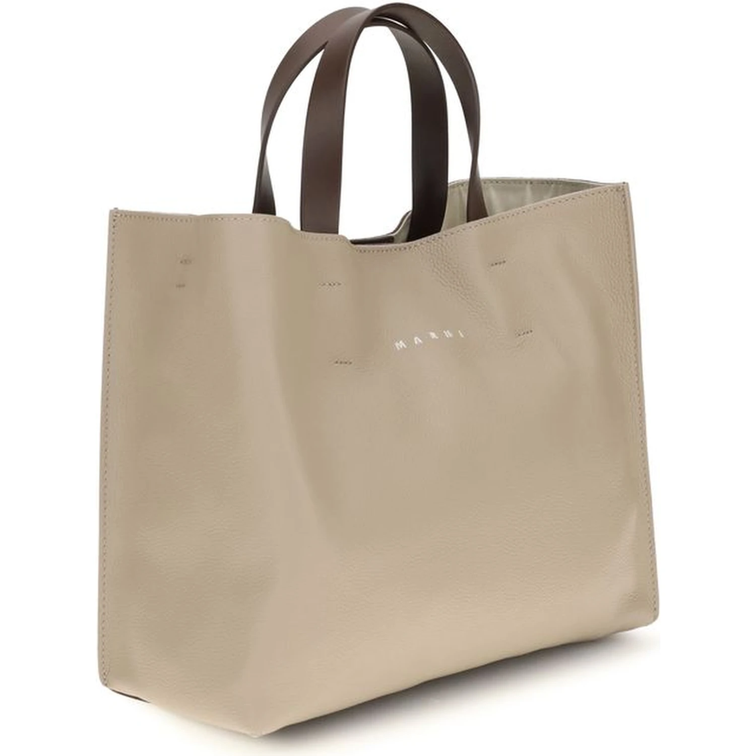 Beige Calf Leather Bos Taurus Shoulder Bag