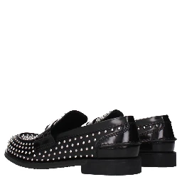 Black Leather Slip-On Loafers