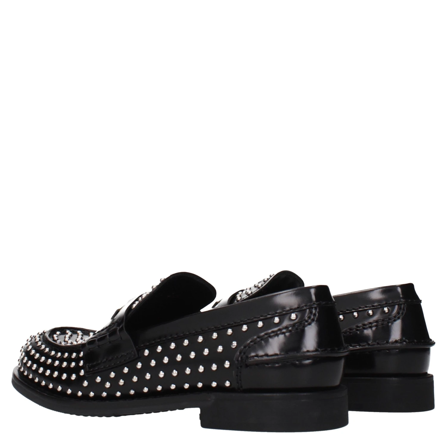 Black Leather Slip-On Loafers