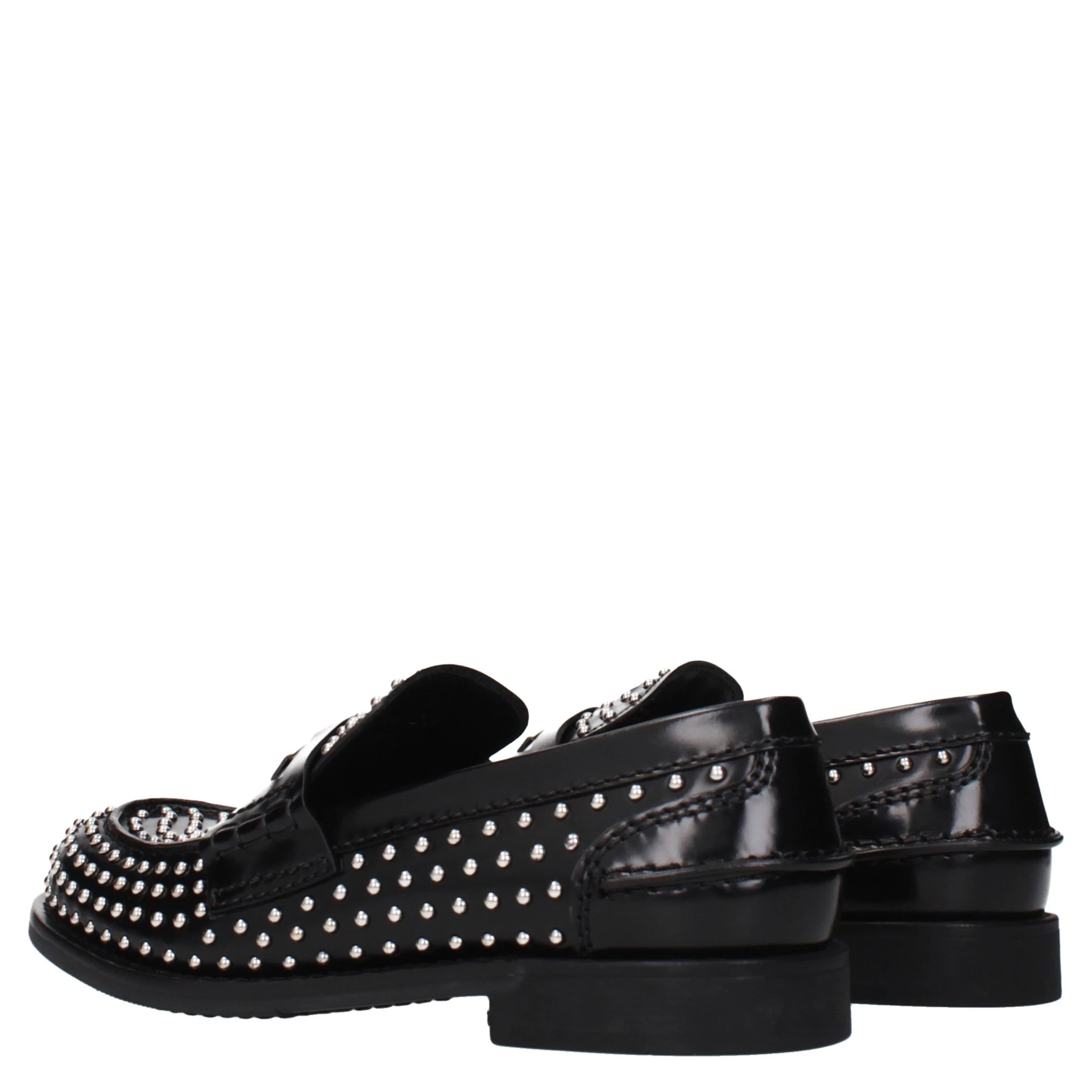 Black Leather Slip-On Loafers