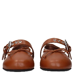 Brown Leather Ballet Flats