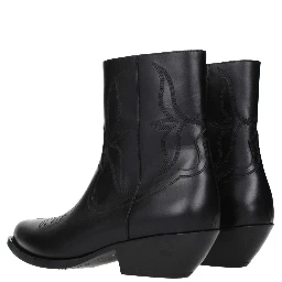 Black Leather Ankle Boots