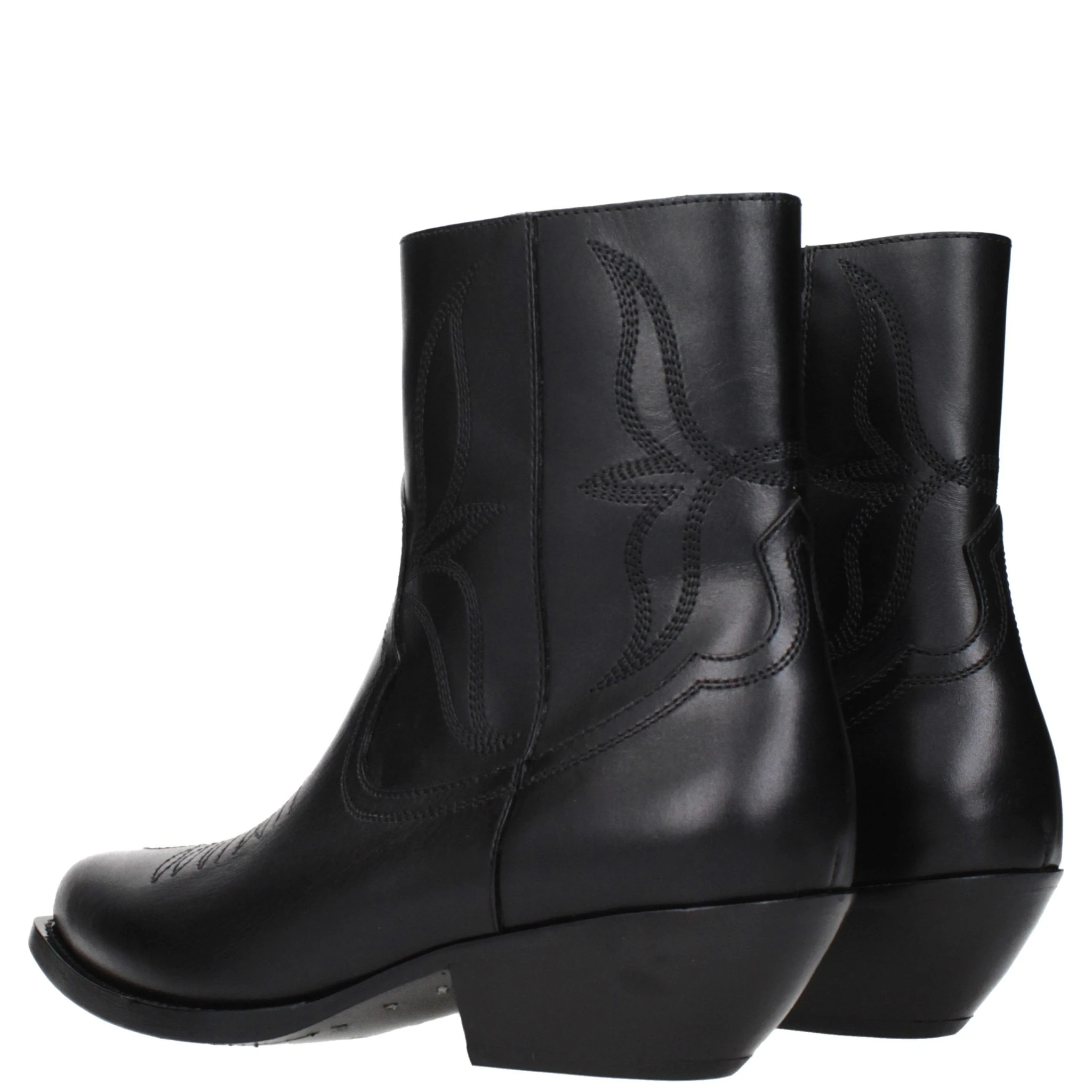 Black Leather Ankle Boots