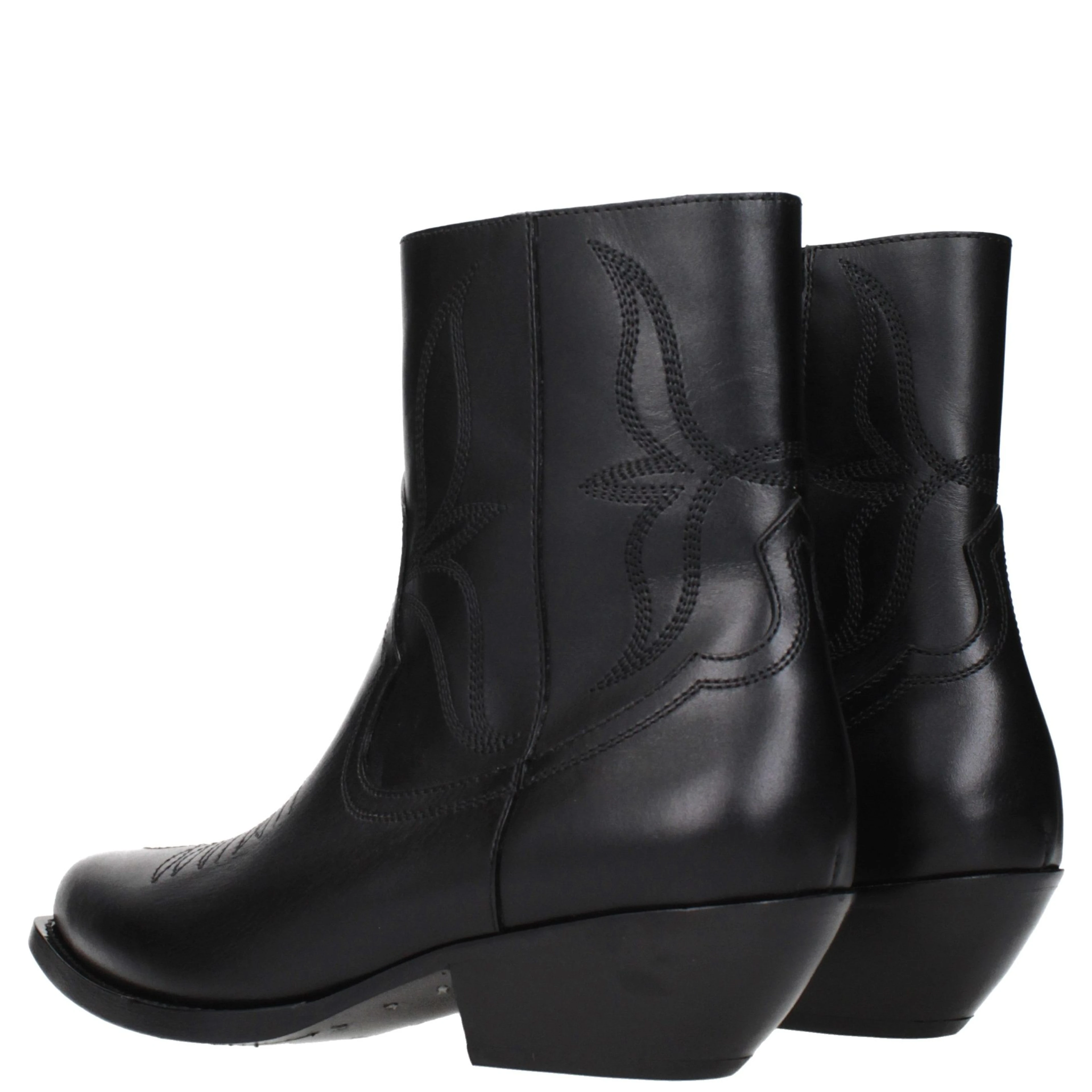 Black Leather Ankle Boots
