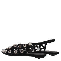 Black Leather Ballet Flats