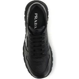 Black Polyester Athletic Sneakers