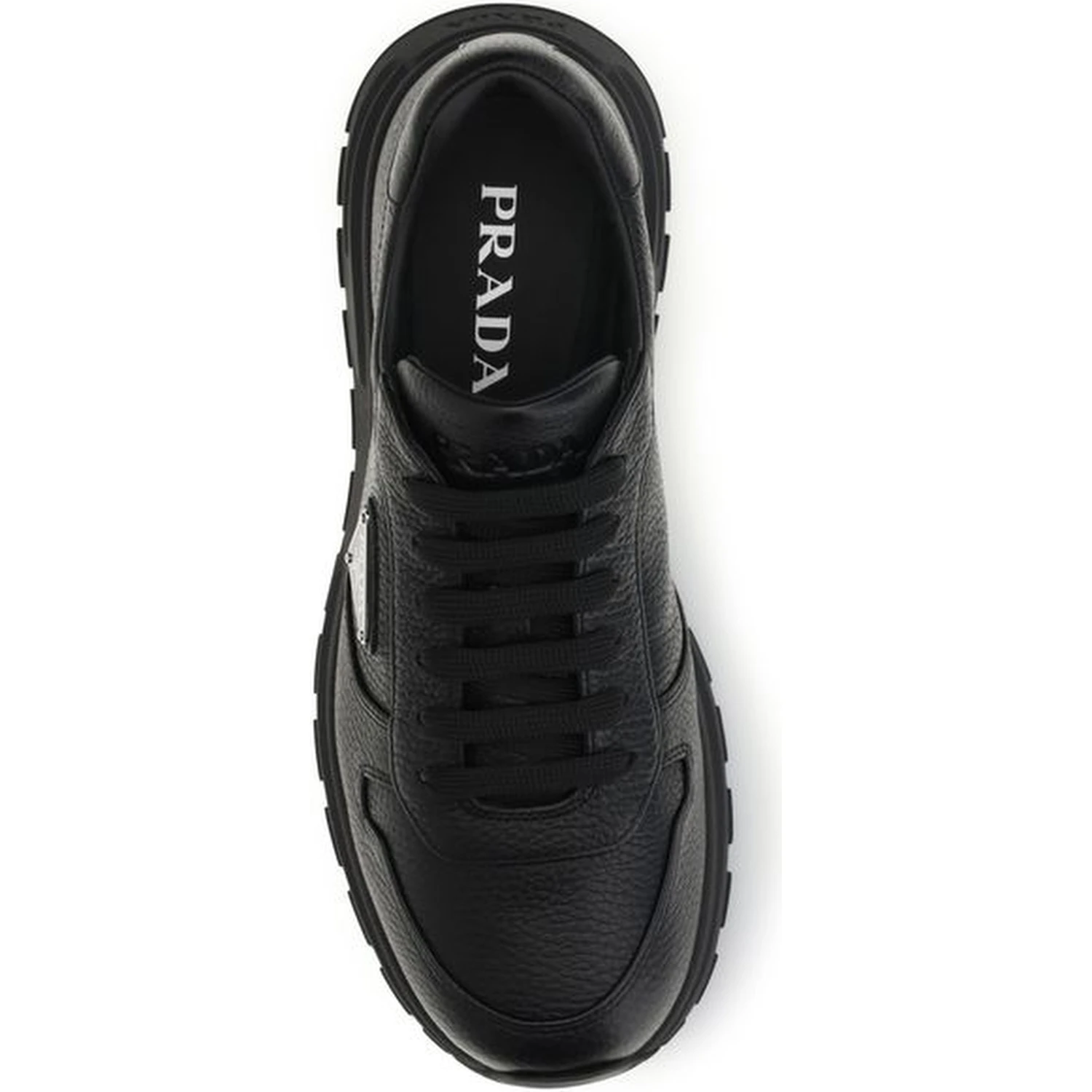 Black Polyester Athletic Sneakers