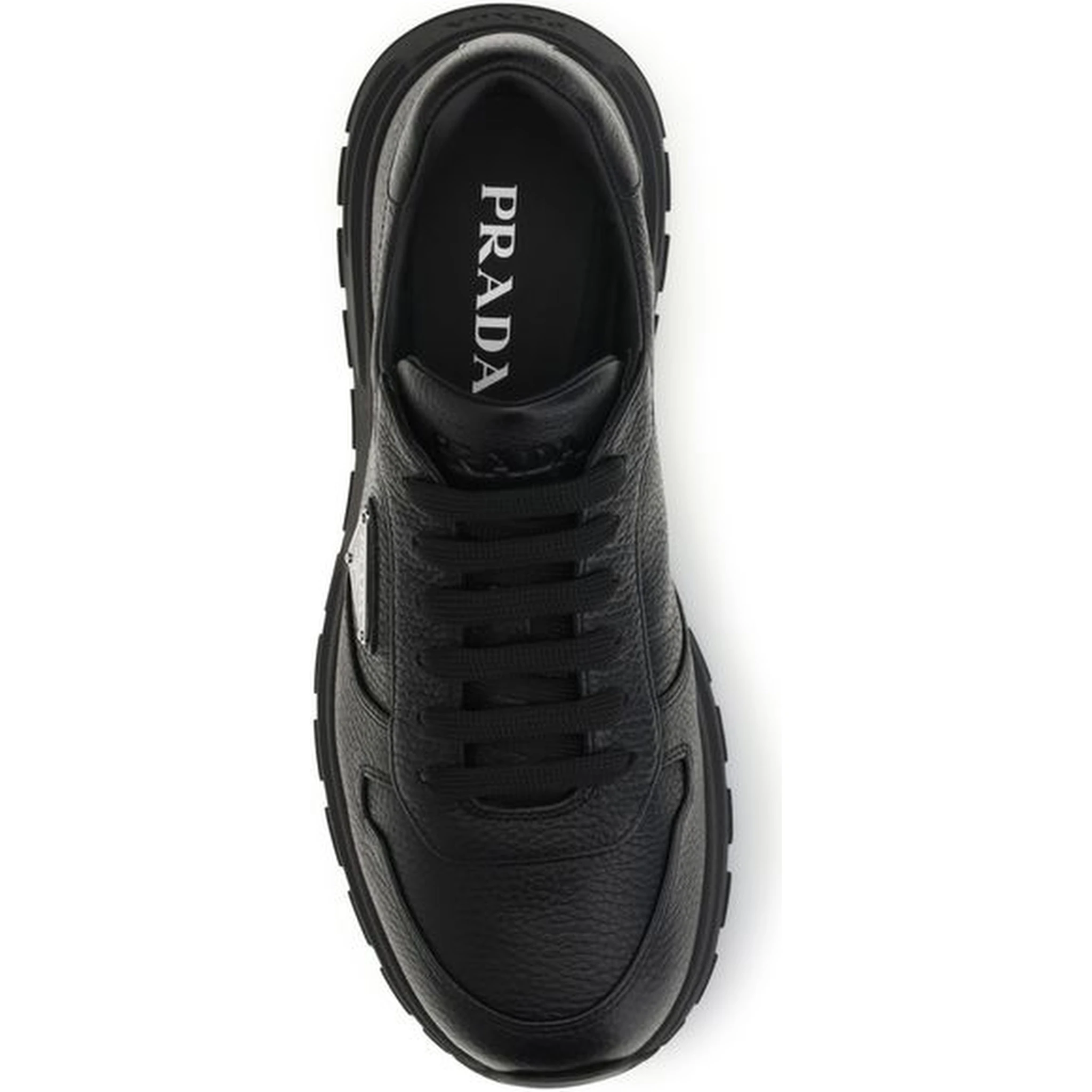 Black Polyester Athletic Sneakers