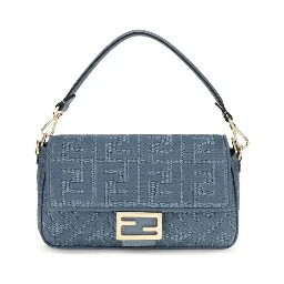 Blue Raffia Shoulder Bag