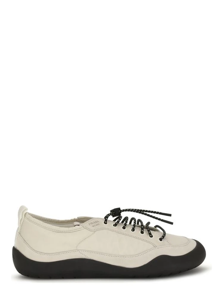 Beige Fabric Athletic Sneakers