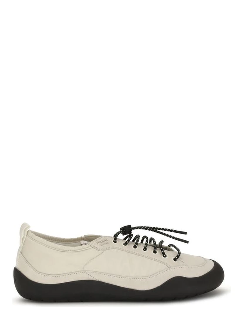 Beige Fabric Athletic Sneakers
