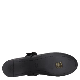 Black Leather Ballet Flats