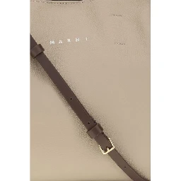 Beige Calf Leather Bos Taurus Shoulder Bag