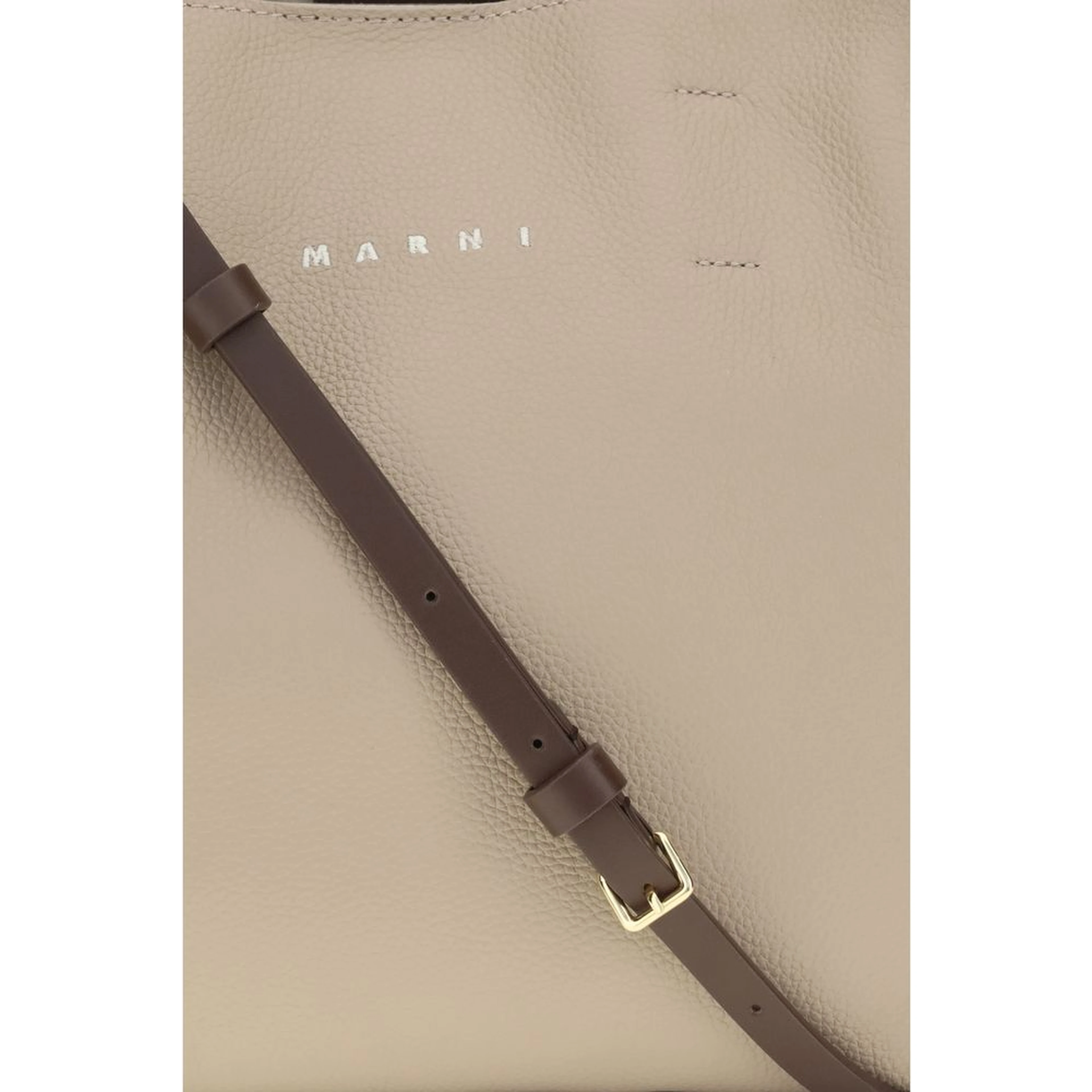 Beige Calf Leather Bos Taurus Shoulder Bag