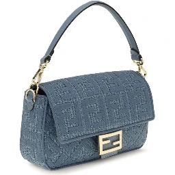 Blue Raffia Shoulder Bag