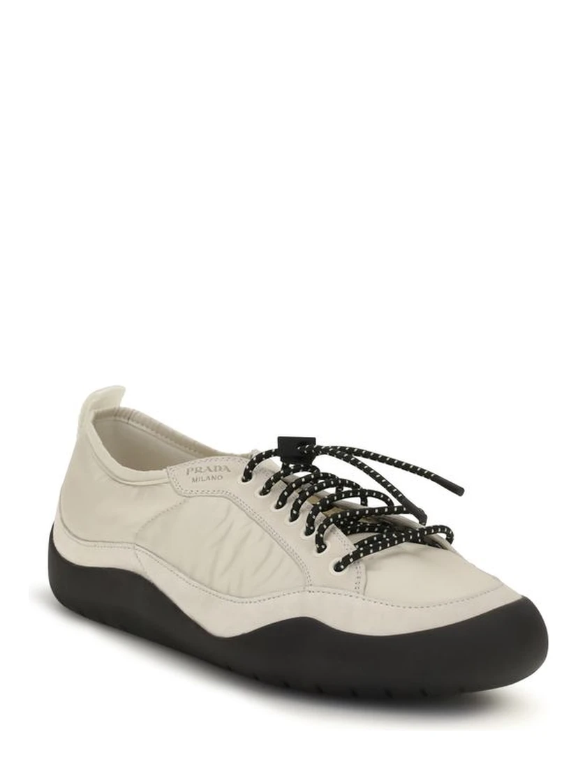 Beige Fabric Athletic Sneakers