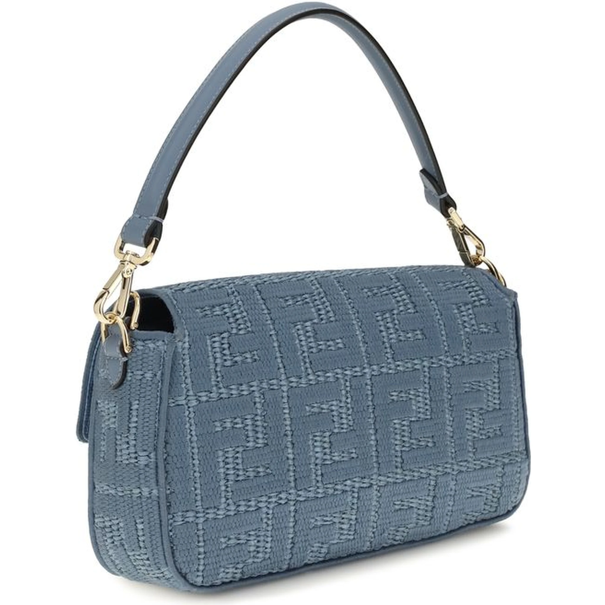 Blue Raffia Shoulder Bag