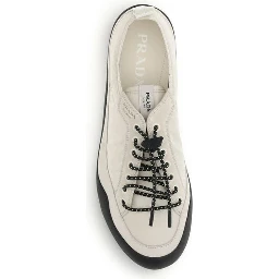Beige Fabric Athletic Sneakers
