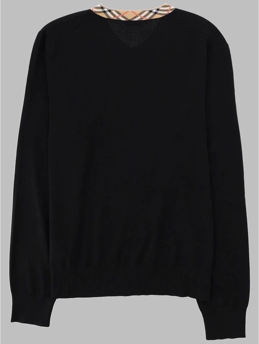 MAGLIA IN LANA MERINO CON SCOLLO "CHECK"