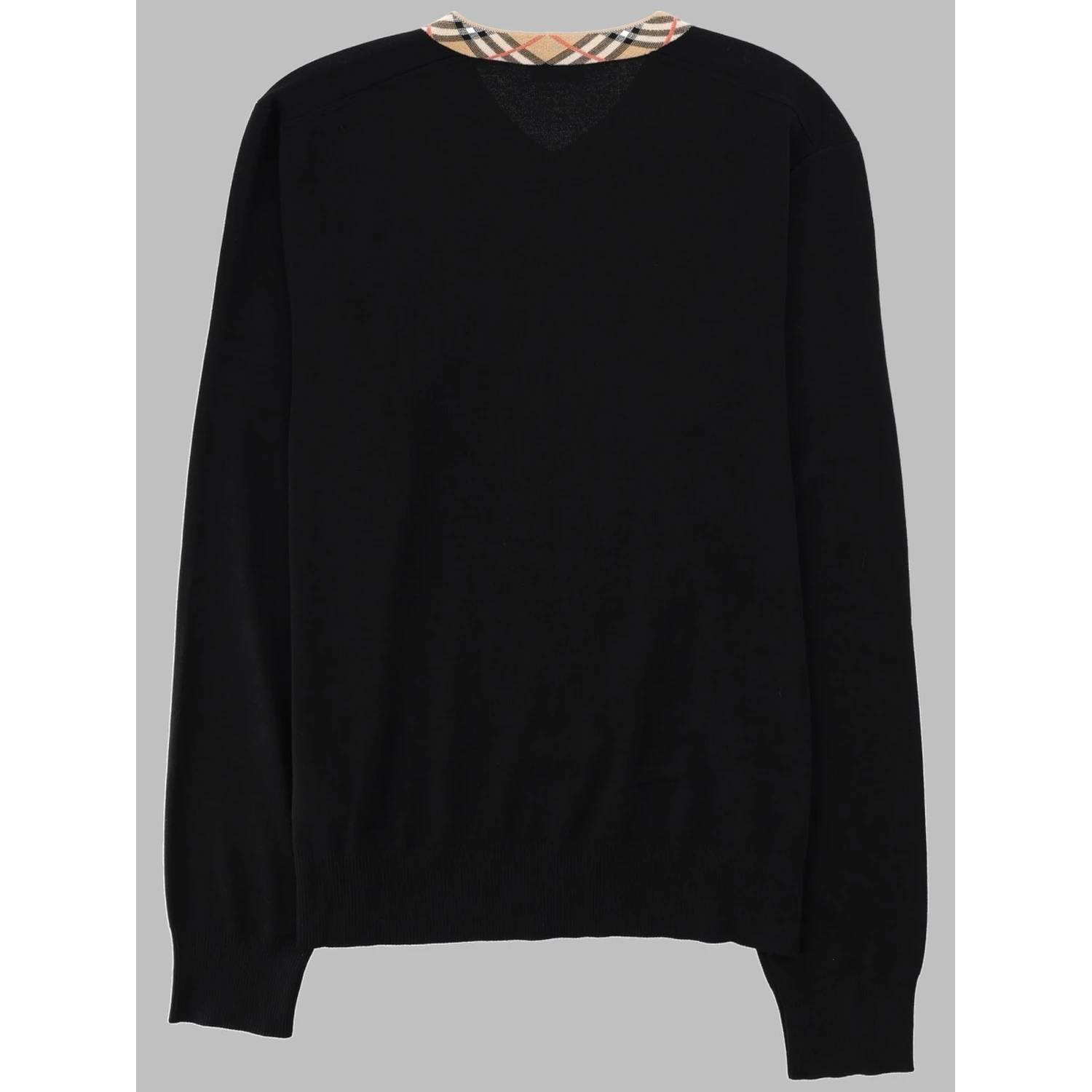 MAGLIA IN LANA MERINO CON SCOLLO "CHECK"