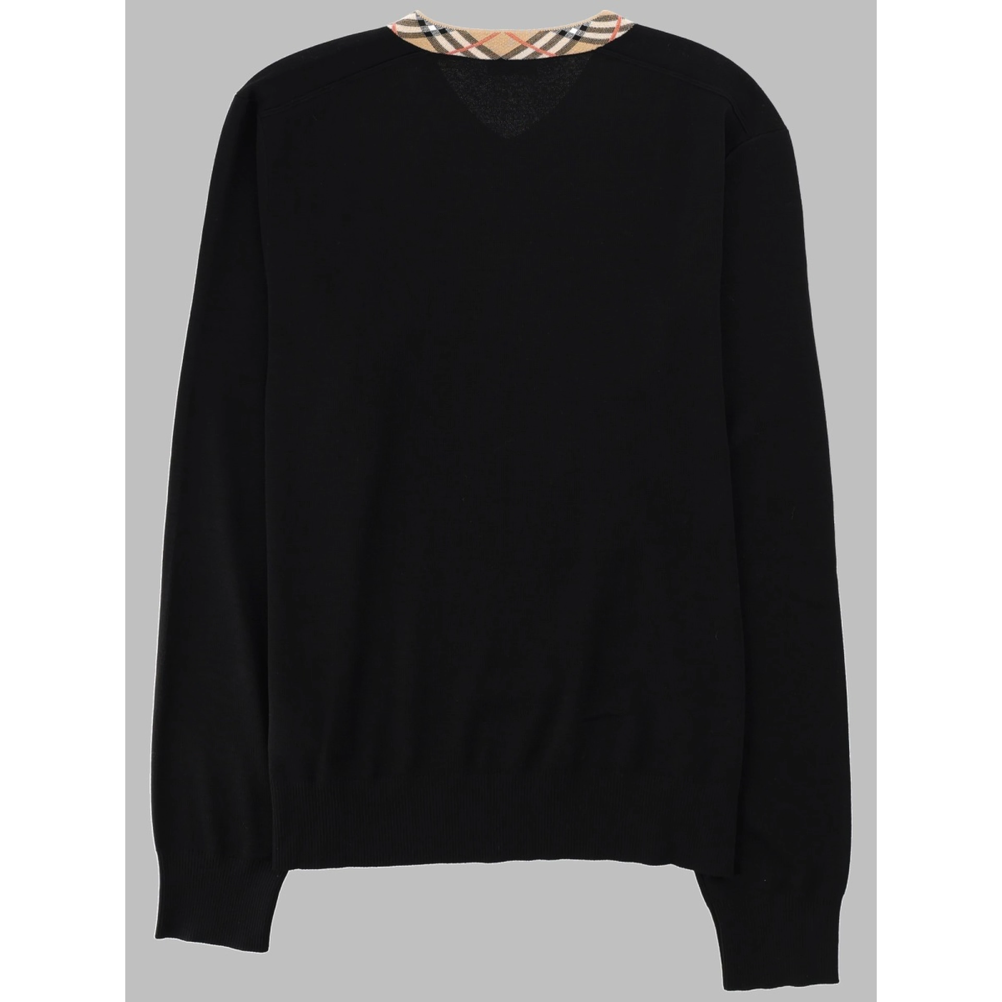 MAGLIA IN LANA MERINO CON SCOLLO "CHECK"