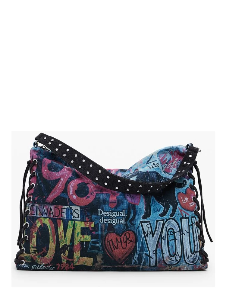 Blue Cotton Women Handbag