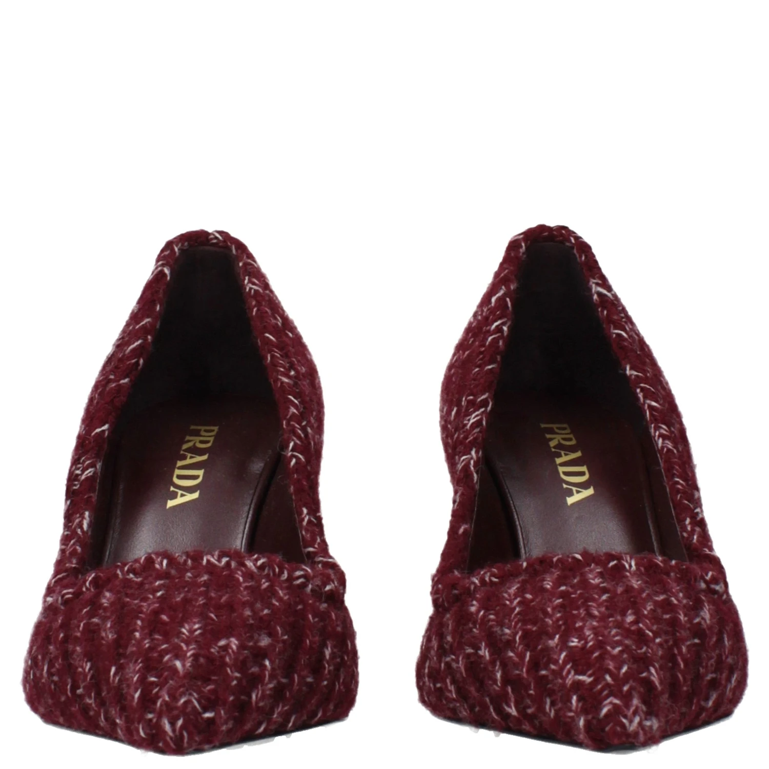 Red Fabric Mid Heel Pumps