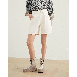 White Cotton Bermuda Shorts