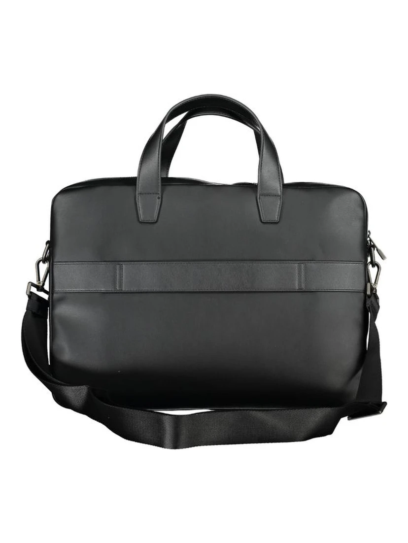 Black Polyurethane Men's Briefcase