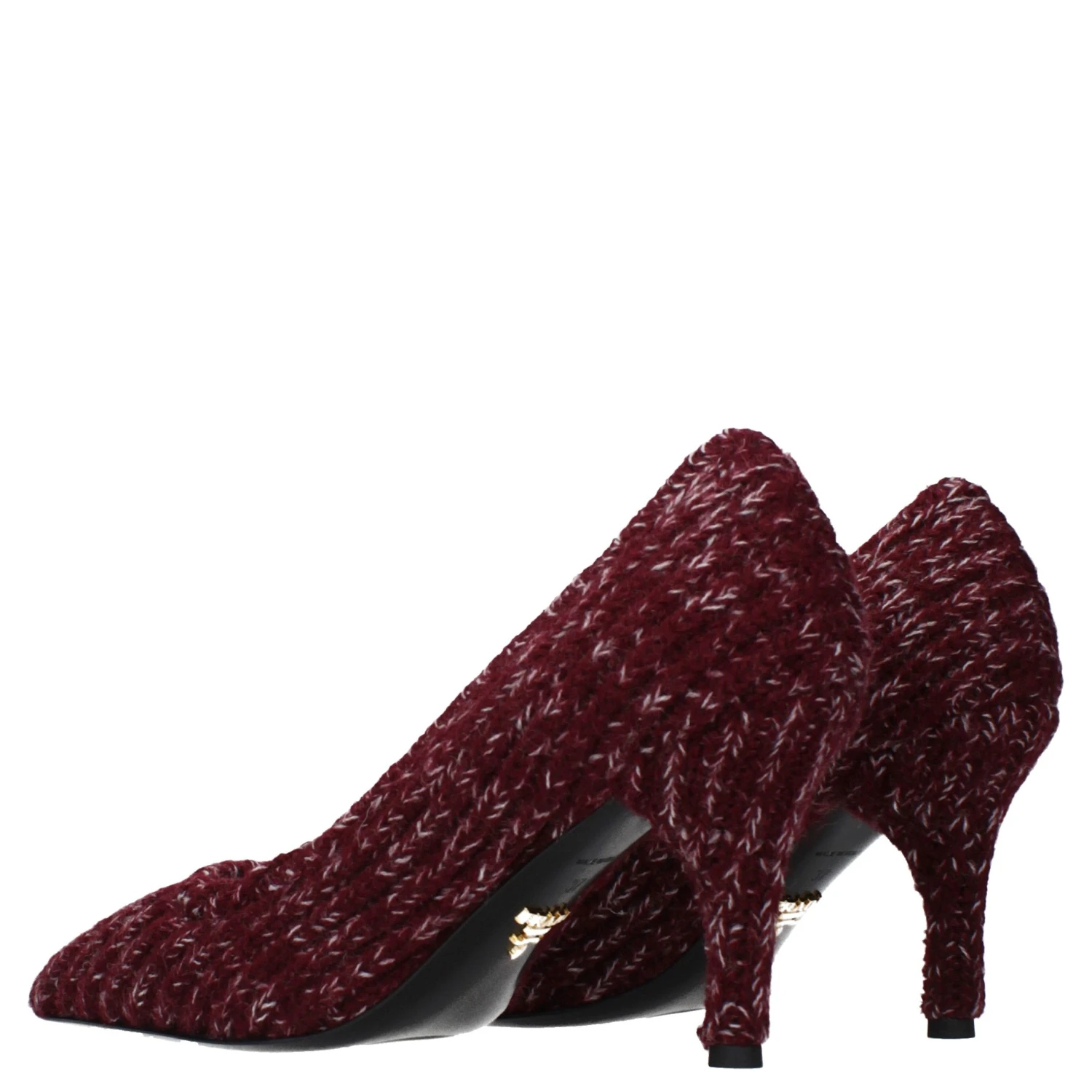 Red Fabric Mid Heel Pumps