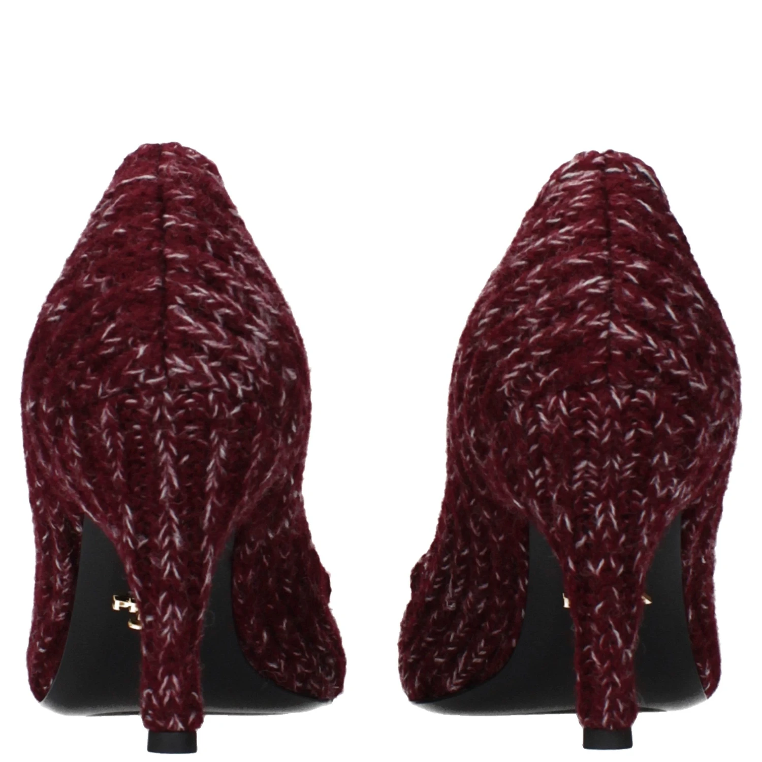 Red Fabric Mid Heel Pumps