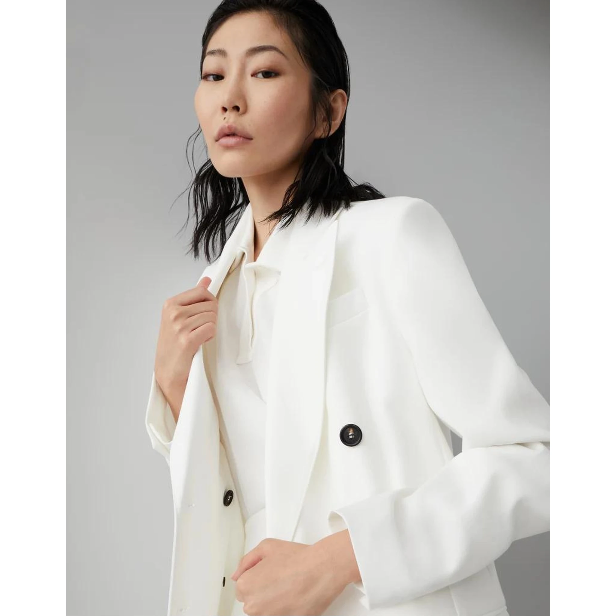 White Cotton Blazer