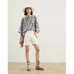 White Cotton Bermuda Shorts