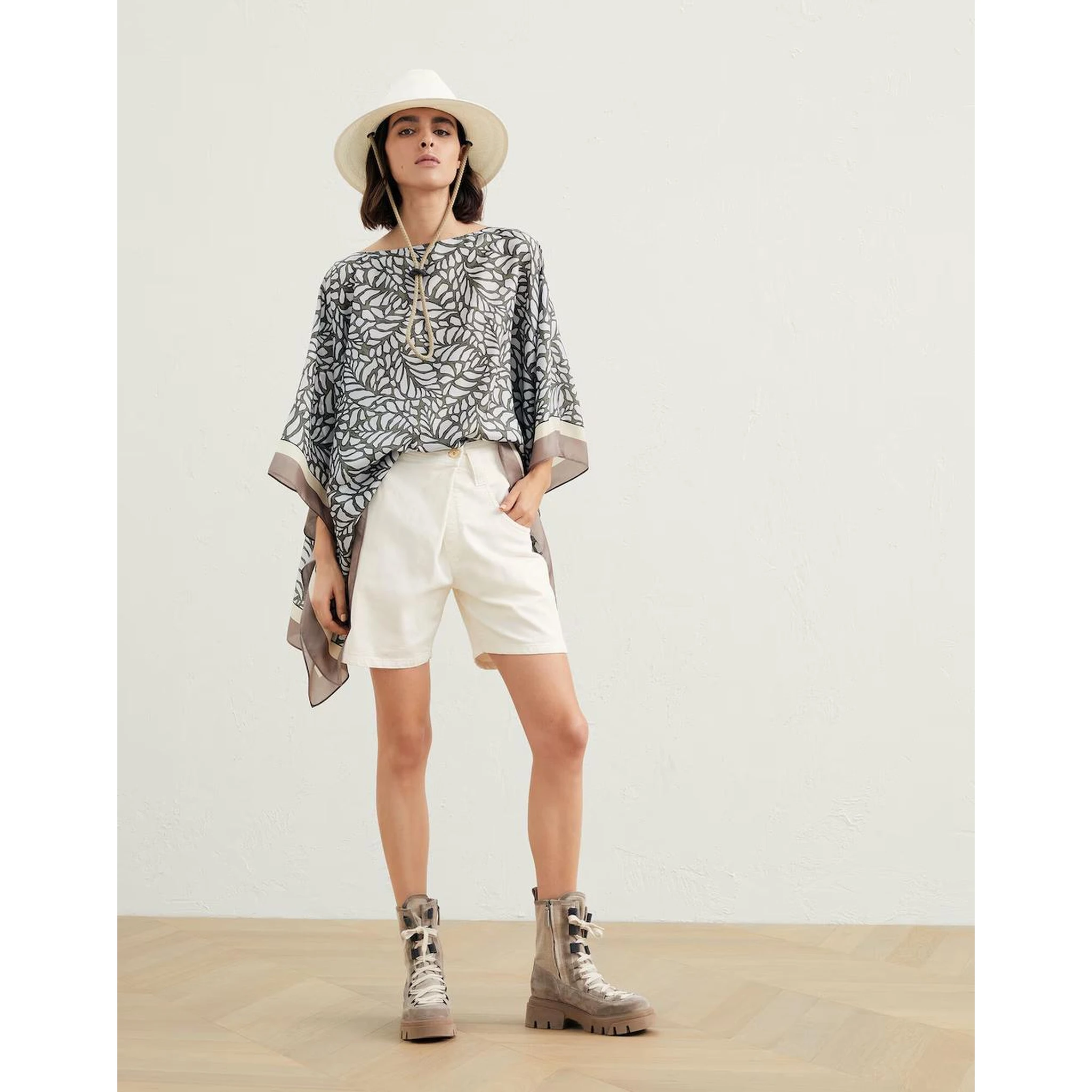 White Cotton Bermuda Shorts