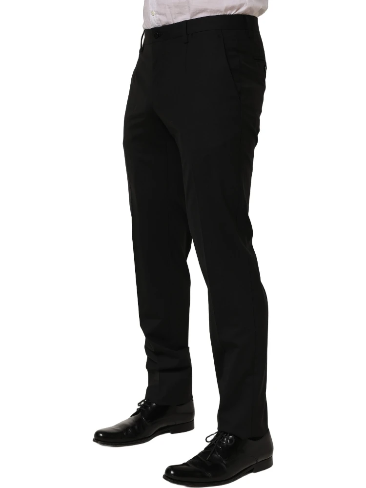 Black Wool Skinny Leg Dress Men Trouser Pants