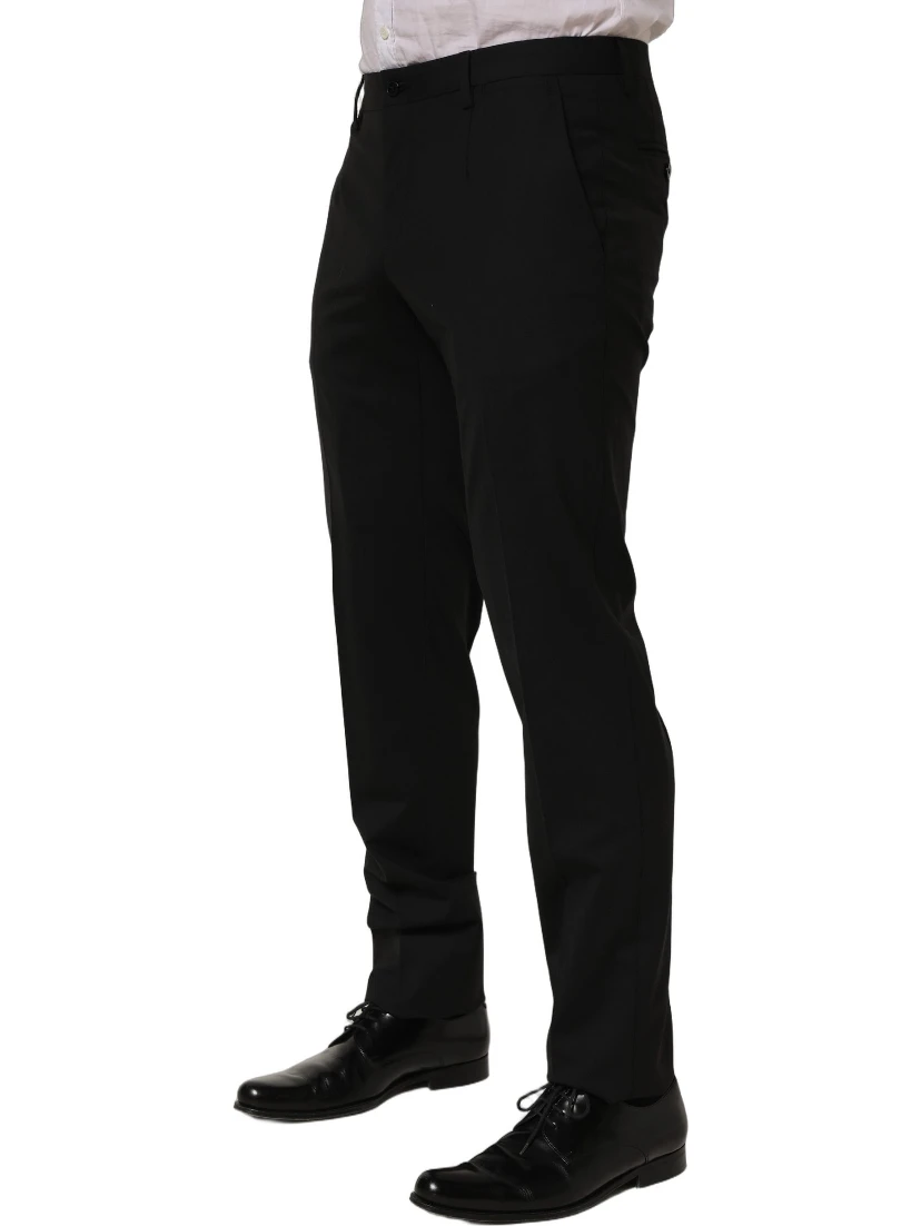Black Wool Skinny Leg Dress Men Trouser Pants