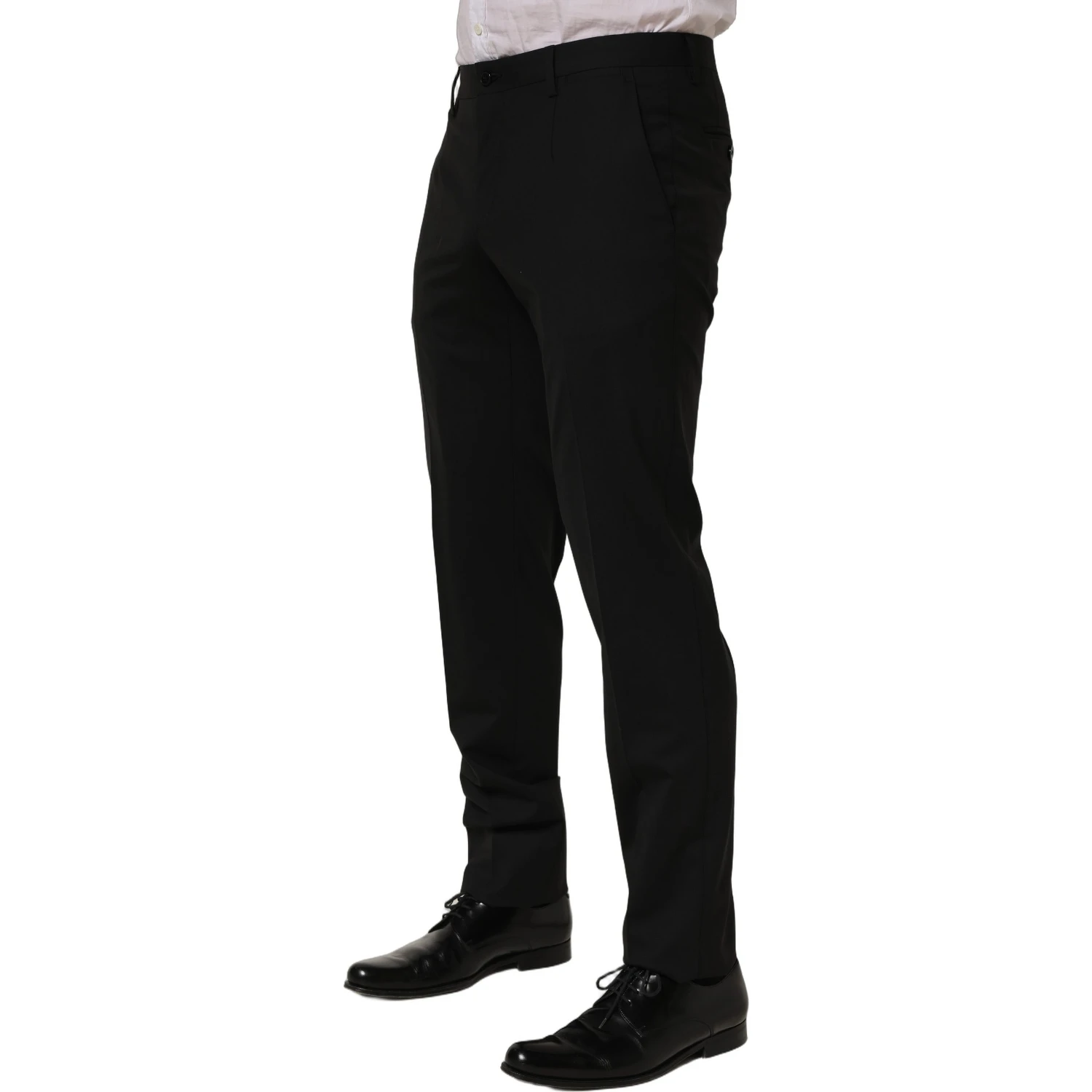Black Wool Skinny Leg Dress Men Trouser Pants