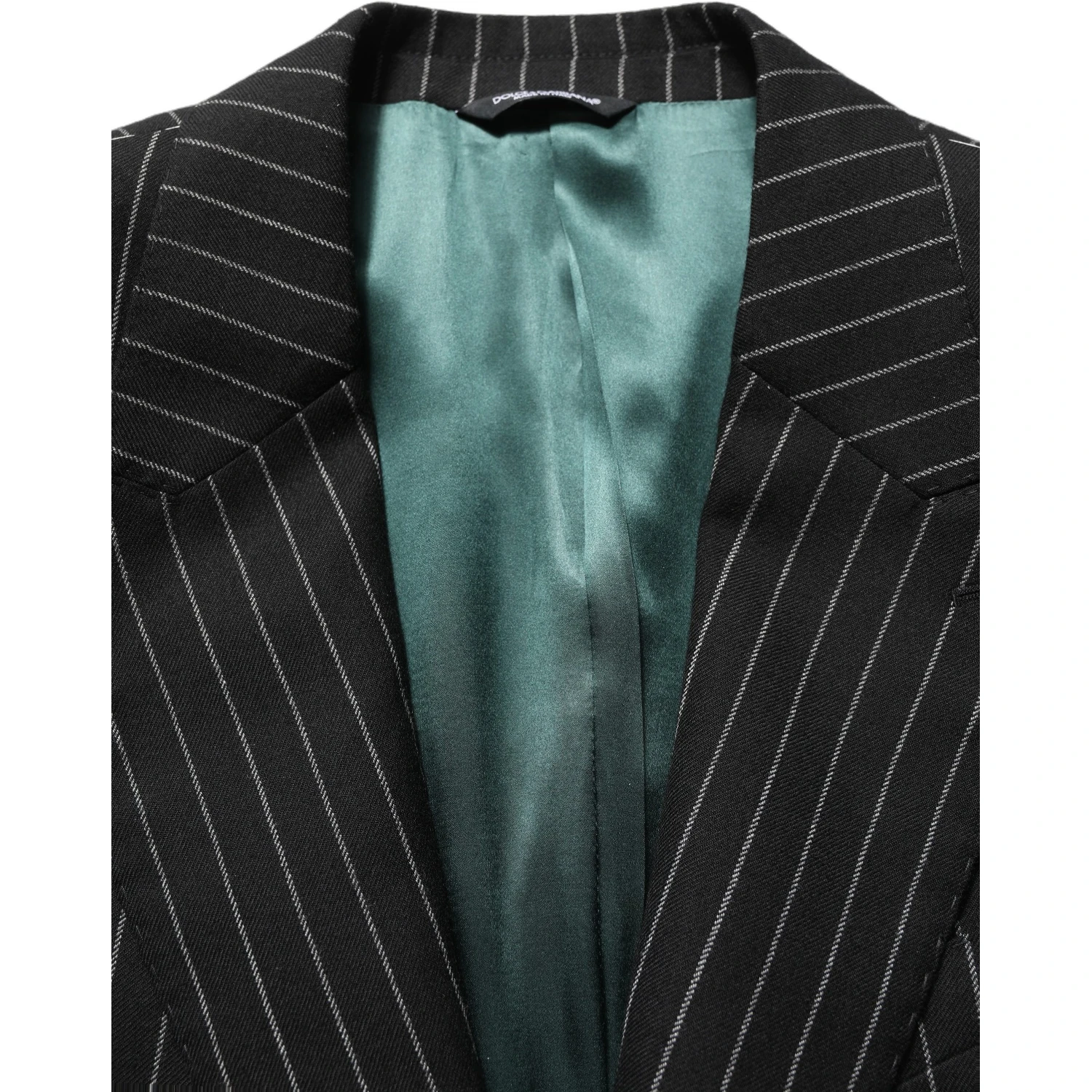 Black Stripes Wool Single Breasted Blazer