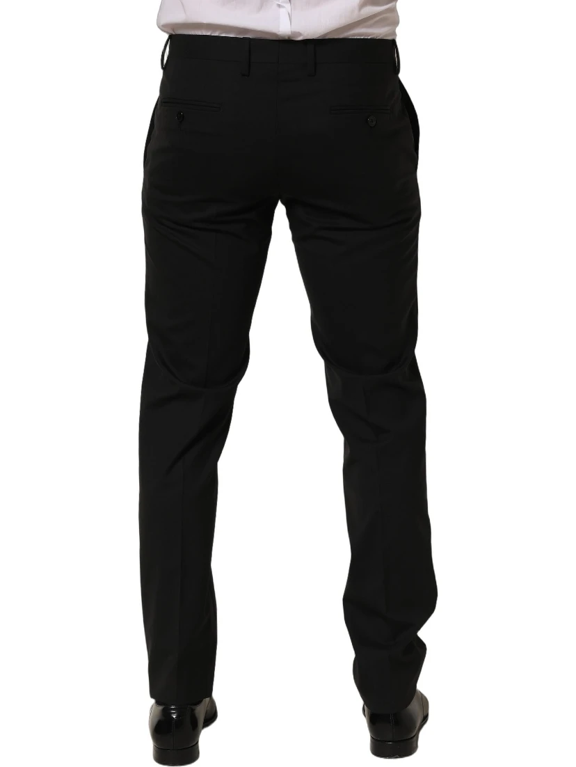 Black Wool Skinny Leg Dress Men Trouser Pants