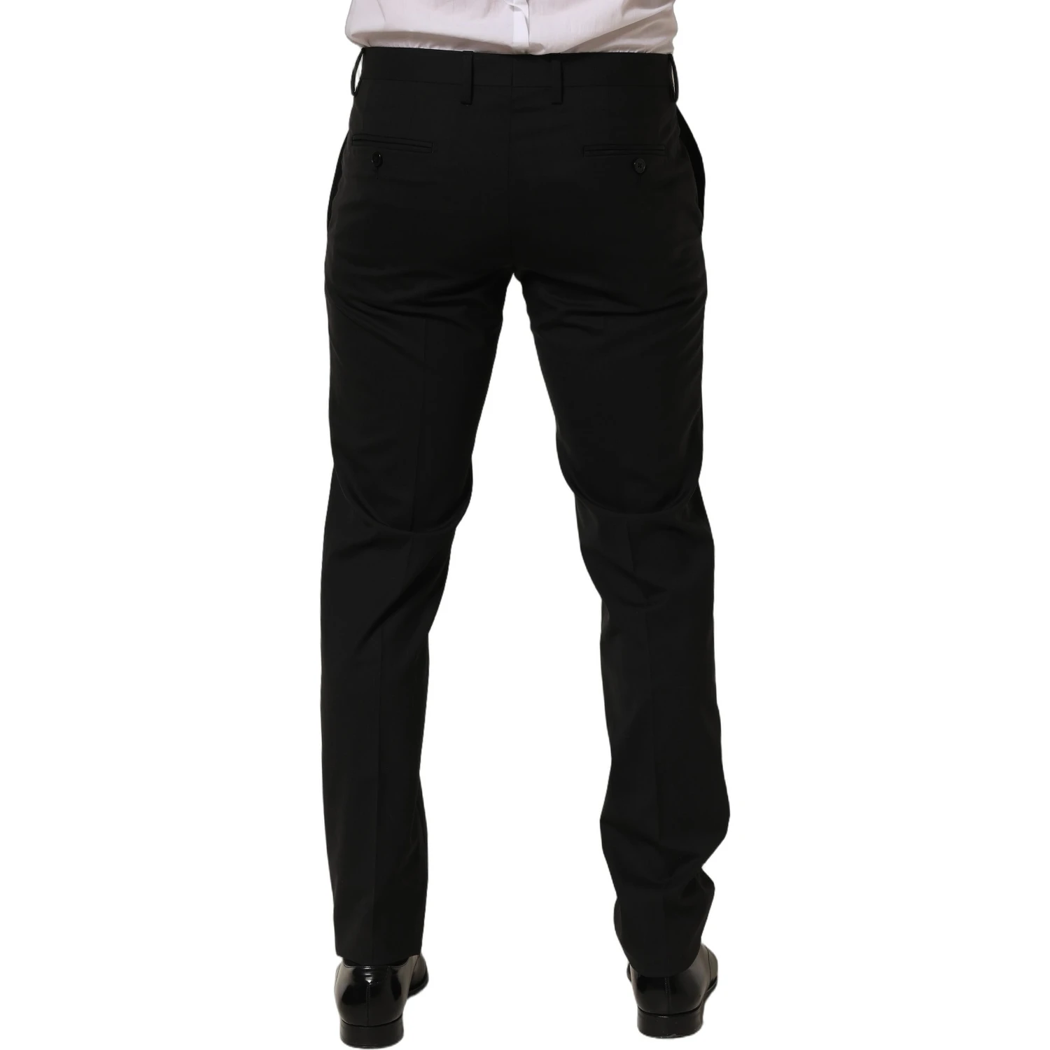 Black Wool Skinny Leg Dress Men Trouser Pants