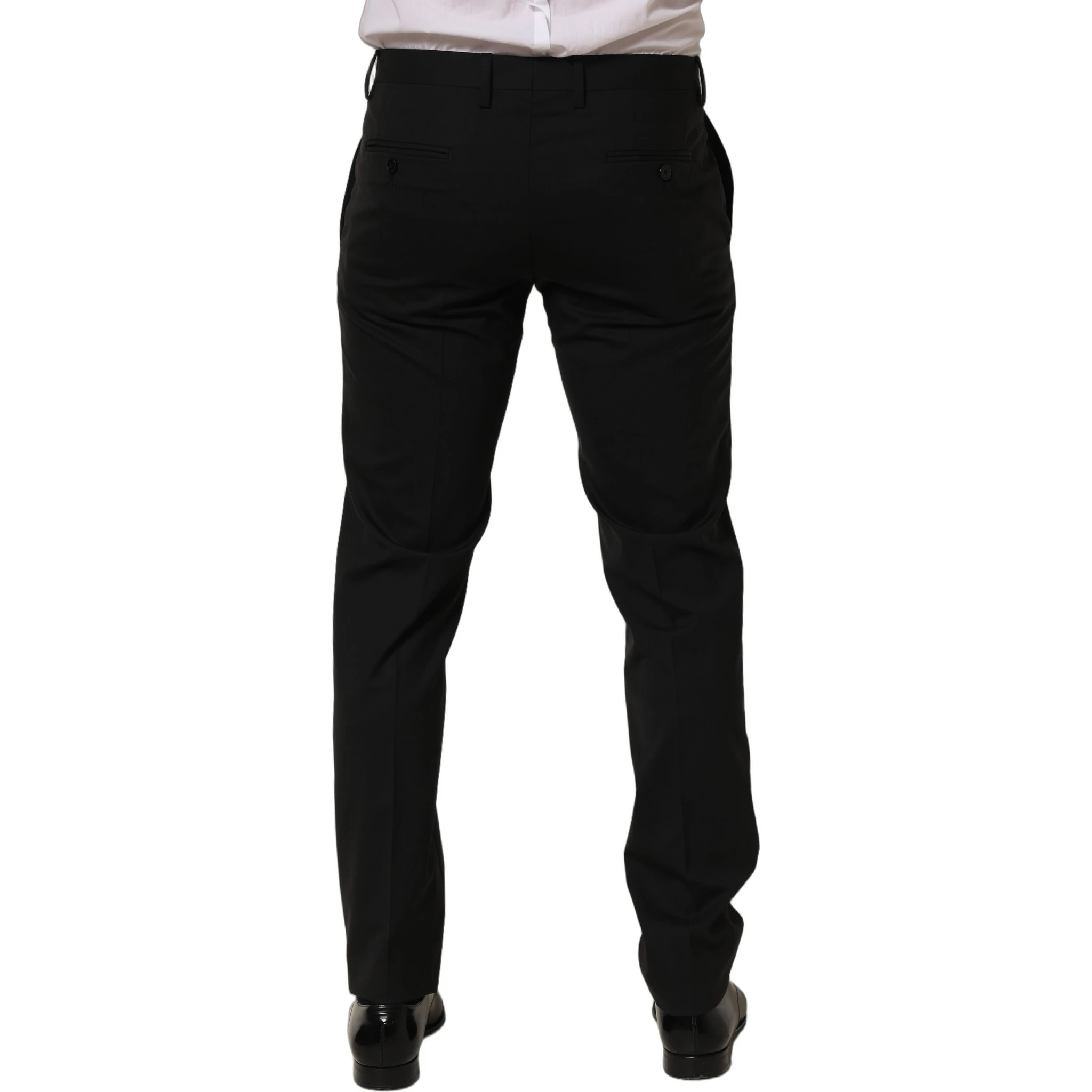 Black Wool Skinny Leg Dress Men Trouser Pants