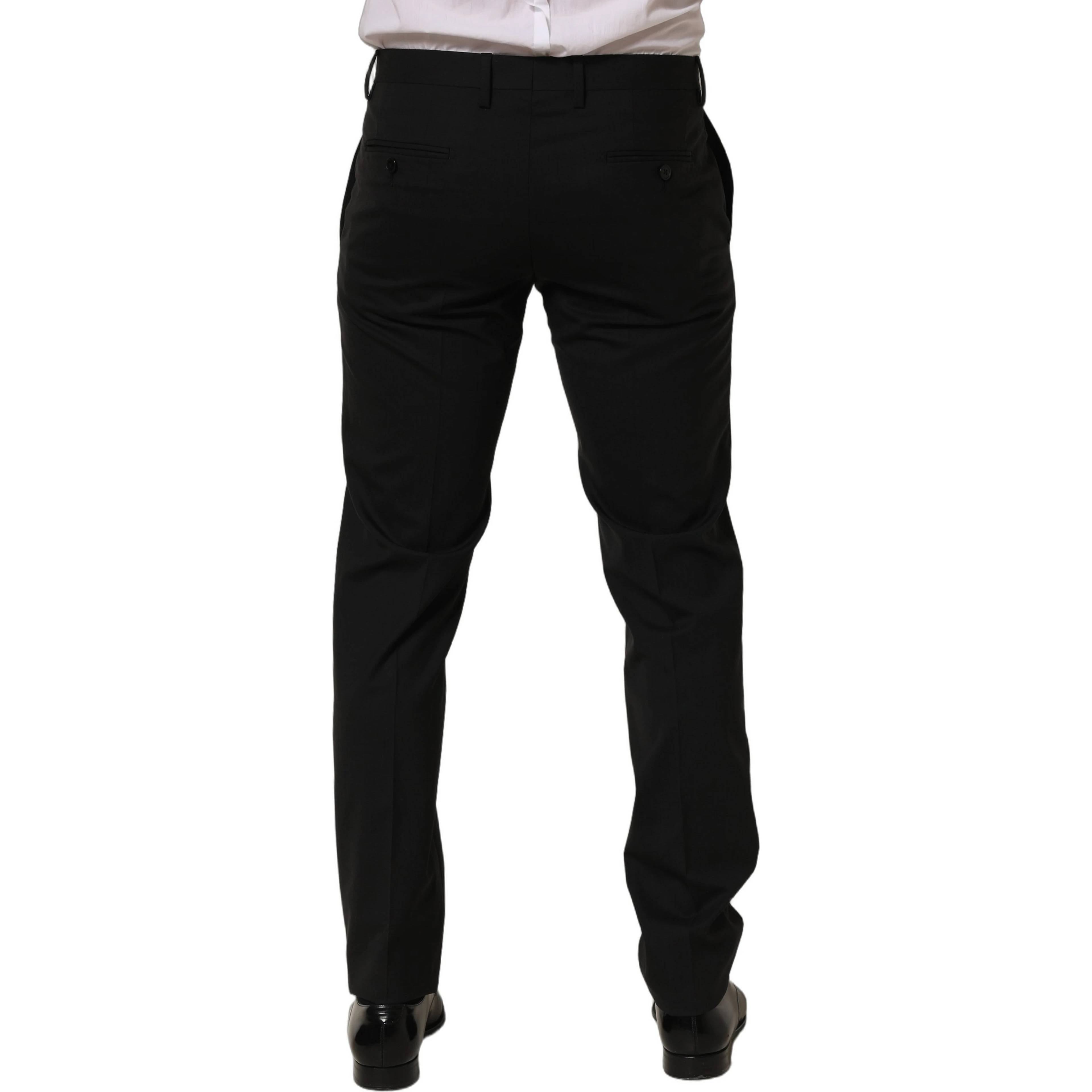 Black Wool Skinny Leg Dress Men Trouser Pants