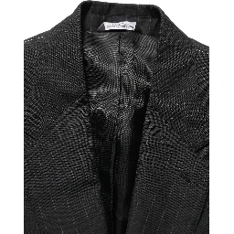Black Stripes Wool Single Breasted Blazer