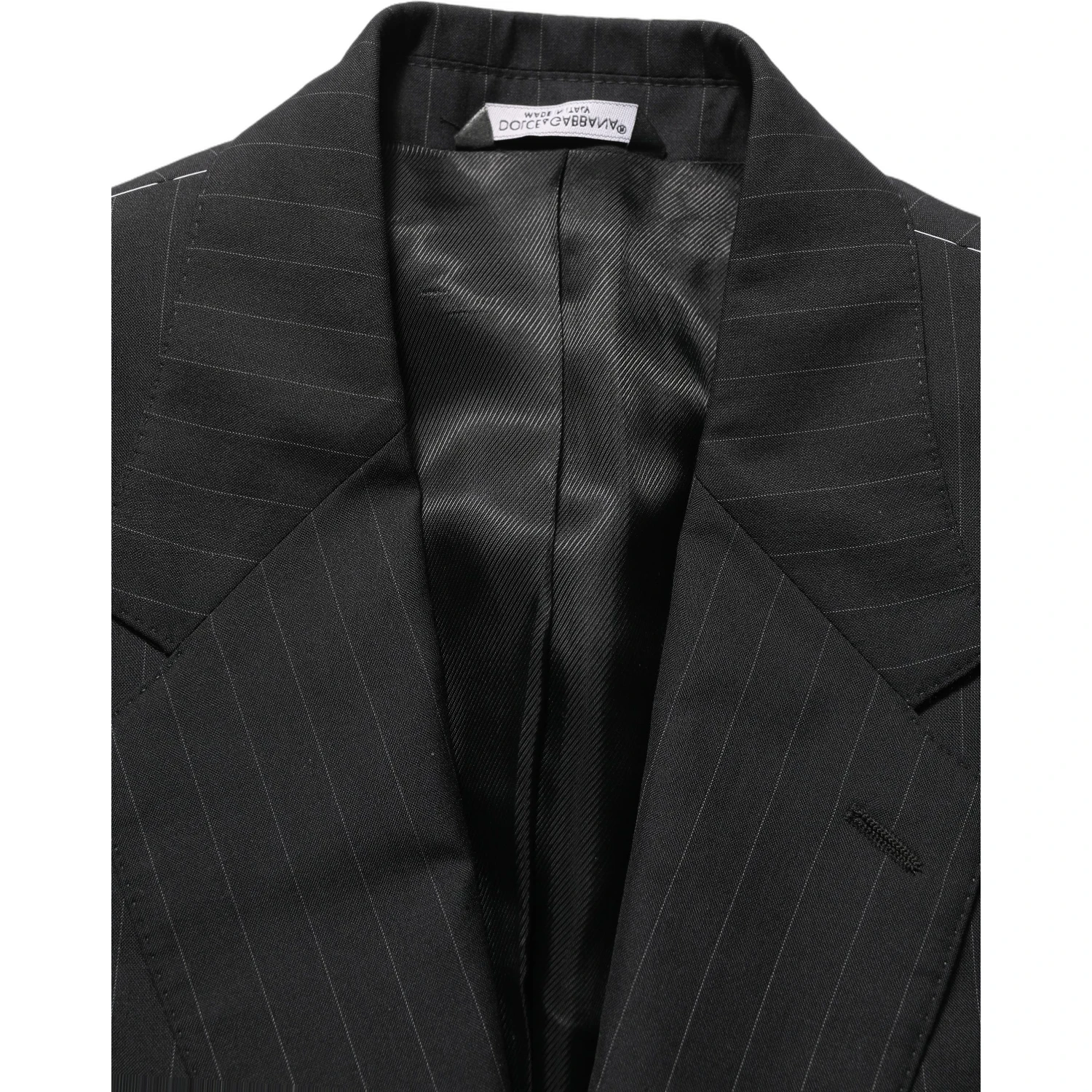 Black Stripes Wool Single Breasted Blazer
