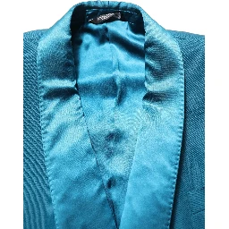 Teal Wool Double Breasted Formal Coat Blazer