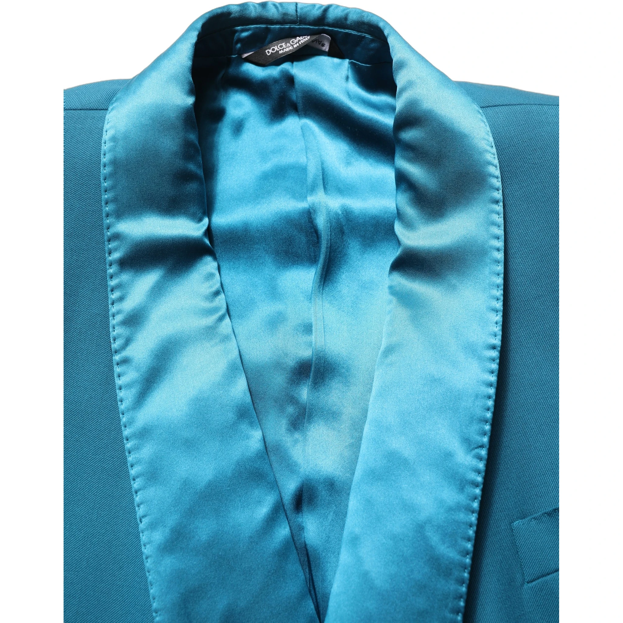 Teal Wool Double Breasted Formal Coat Blazer
