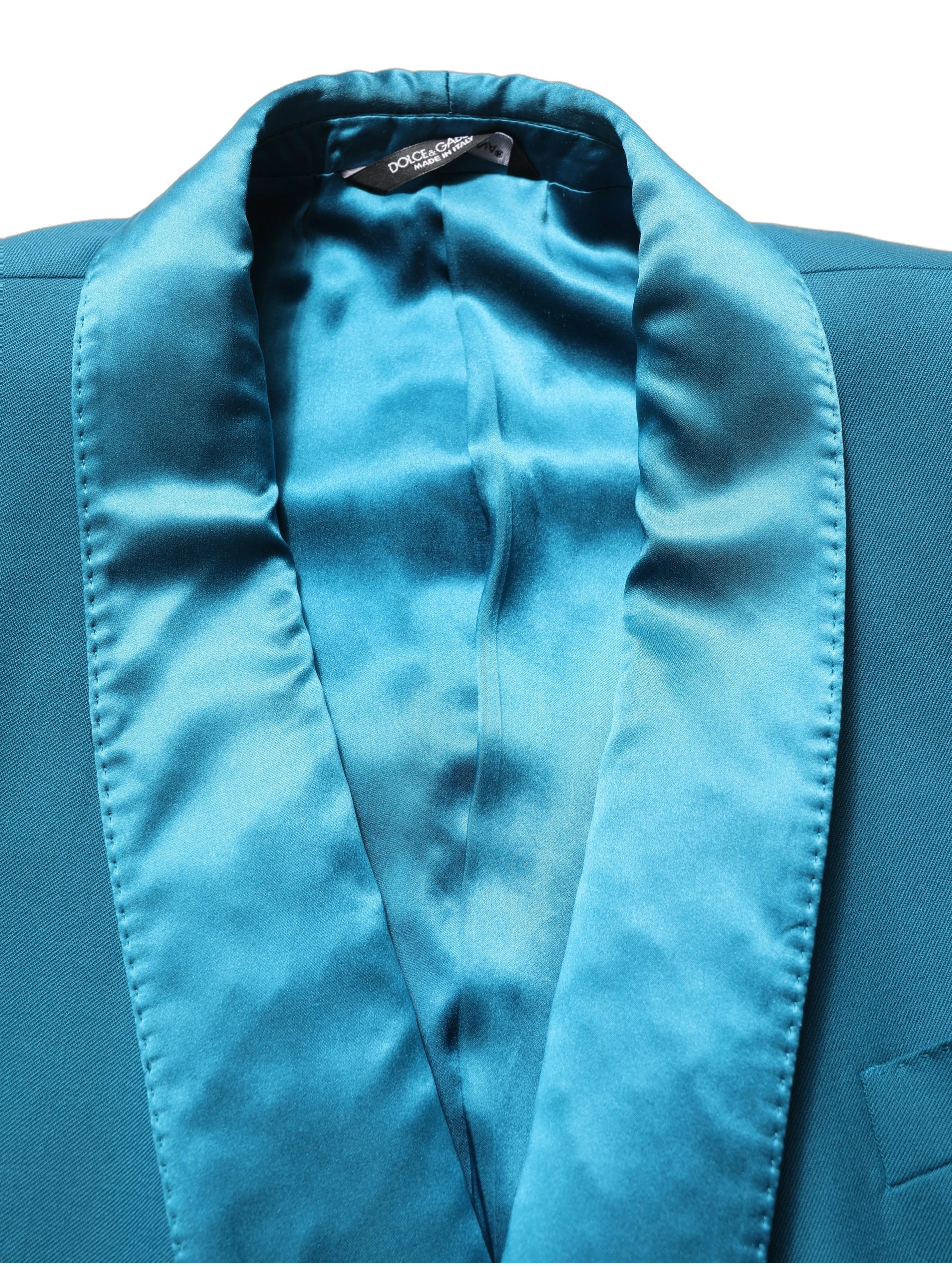 Teal Wool Double Breasted Formal Coat Blazer