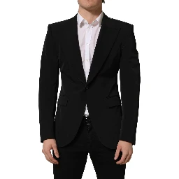 Black Single Breasted One Button Coat Blazer