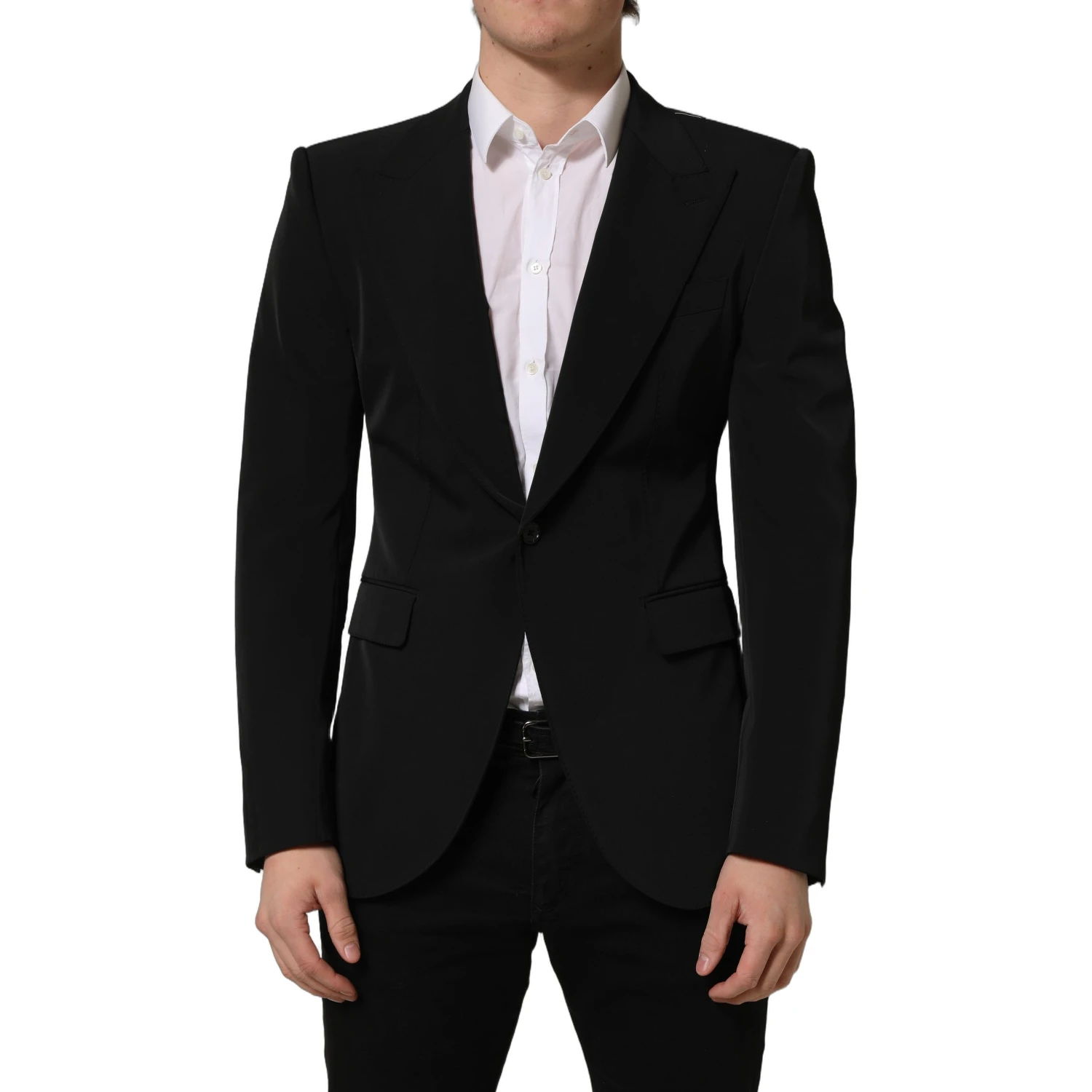 Black Single Breasted One Button Coat Blazer