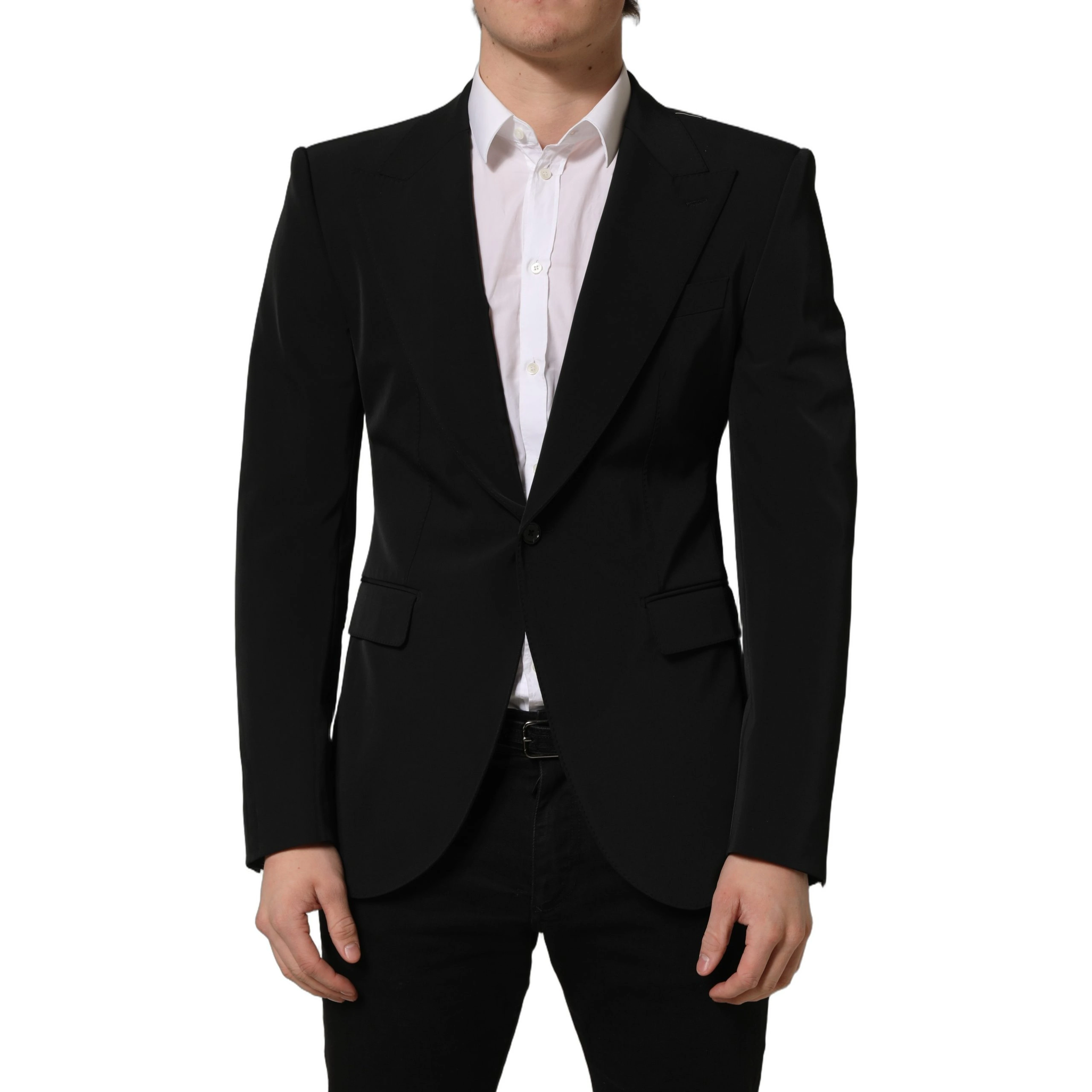Black Single Breasted One Button Coat Blazer